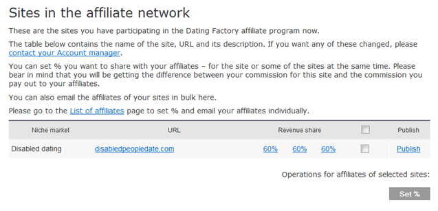 Affiliate program | DatingFactory.
