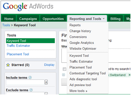 Adwords tool