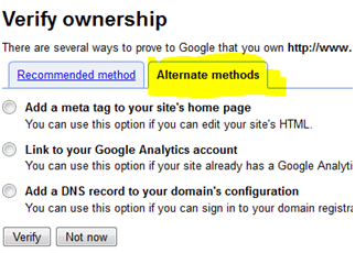 Google Verify Ownership