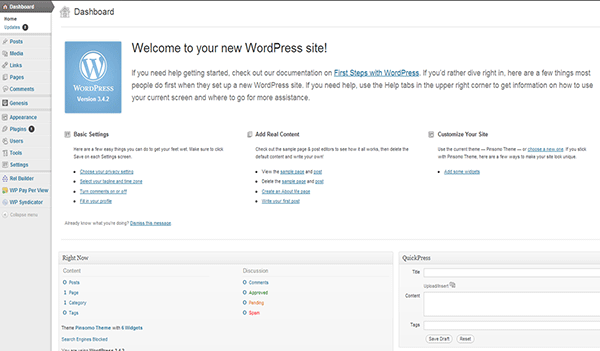 WordPress Dashboard