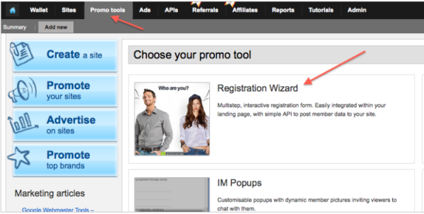 Promo Tools - Registration Wizard