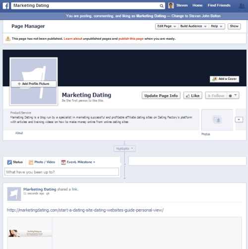 Creating a Facebook Page